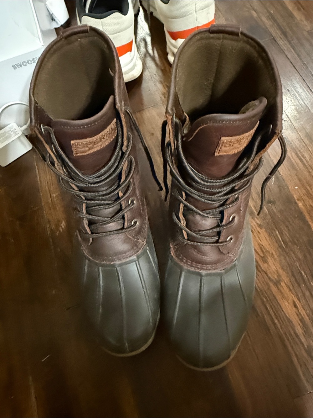 Sperry Men's Brown and Dark Gray Waterproof Duck Boots